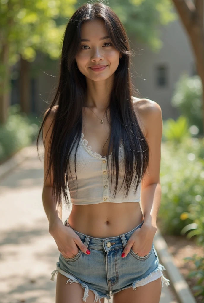 full body shot, two girl hug, india cute girl, 18 year old, slim body, small breast, pubic hair is black, full naked, pubic is hairy, dark colored nipples, seductive pose, face looking to camera, small vagina, small pussy, natural skin textured, full nude, showing all body, face looking to viewer, at front of beautiful park, in the morning, look at viewer showing very pitiful face asking for forgiveness, (cinematic:1.3), intricate details, (ArtStation:1.2), shoulder length hair, straight hair, naked, nude, black hair