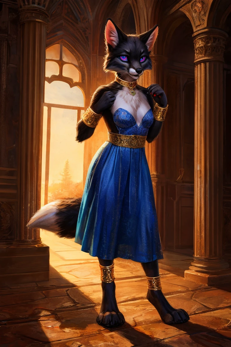 Female, (((solo))) character, Orisa, female focus, 8k wuality, ultra realistic, 3d render, digital art, beautiful and detailed portrait of a female Orisa, kenket, Ross Tran,ruan jia, uploaded to e621, zaush, foxovh, cenematic lighting, (((confident, seductive))) smile bedroom, not muscular, weak, (((whole body showed))), (((detailed yellow eyes))), (((neckline))), (((correct position))), (((seductive))), (((seduction))), (((mistress))), (((dominant))), (((sexy))), (((full body commission))), (((feet paws))), (((long dress))), (((ref sheet base)))