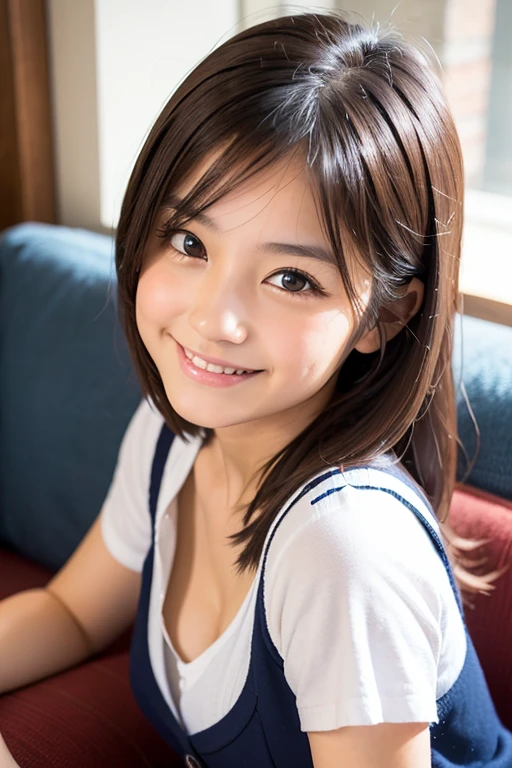 masterpiece,best quality,(Japanese ),((Beautiful girl)),cleavage,indoor,(perfect body beauty:1.2),(shy smile),beautiful teeth,