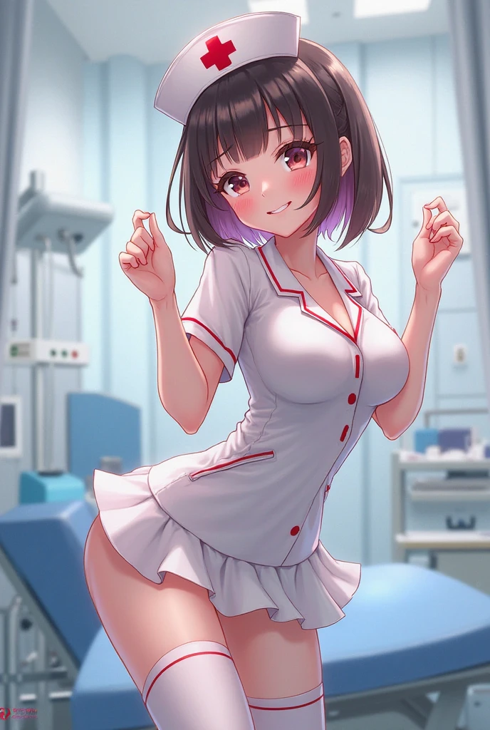 draw me an illustration of a nurse checking a sick patient wit drip