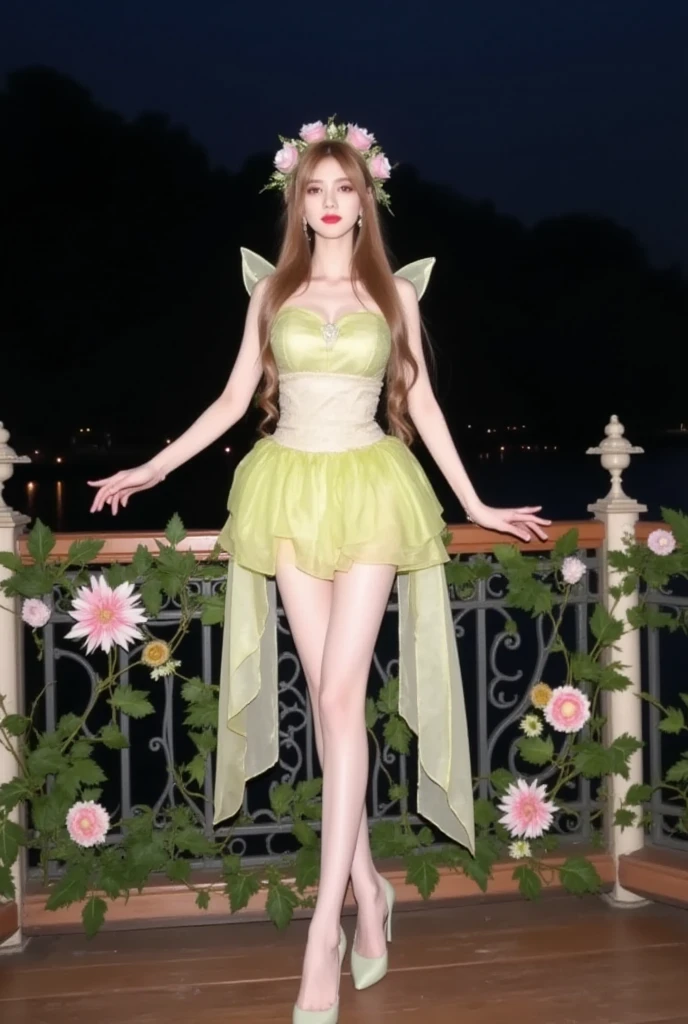 NSFW、1girl in、Ultra realistic 8K CG、(Magnificent、erfect artwork、masterpiece)、((Fairy girl with wings、See-through upholstered competition swimwear、face perfect、beautiful countenance、((Perfect female body、A sexy))、huge-breasted、gorgeous goddess、length hair、dark brown hair、radiant eyes、(Look at viewers)、is standing、intricate detailes、delicate patterns、scientific fiction、 jewely、Pedras preciosas、golds、Diamonds、complete face、Full body、complete hands、perfect foot、perfect bodies、Perfect gravure idol photo、Fairy Pictures、Slender body with small face、Flower Garden、florals、big areolae、standing nipple、No panties、No bra、Full body、