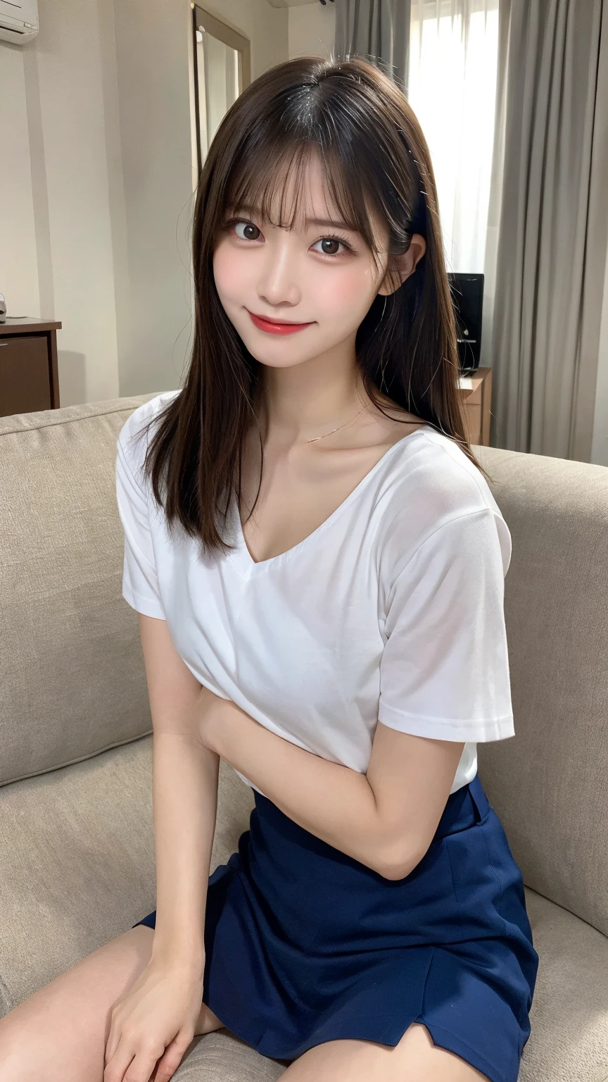 (​masterpiece:1.3), (8K, Photorealsitic, Raw photography, Top image quality: 1.4), Japan high school girls、(Random hairstyles:1.2)、(small tits)、Super Detail Face、Eye of Detail、二重まぶた、foco nítido:1.2、prety woman:1.4、light brown hair、top-quality、超A high resolution、(Photorealsitic:1.4)、slender、A smile、(eye line:0.8)、walking on the avenue、 4fingers and 1thumb、sun shine、夏天、鎖骨、detailed clothes features、A detailed face、tight fitted、girly dress random、pretty pose:1.2、(Clothes are red)