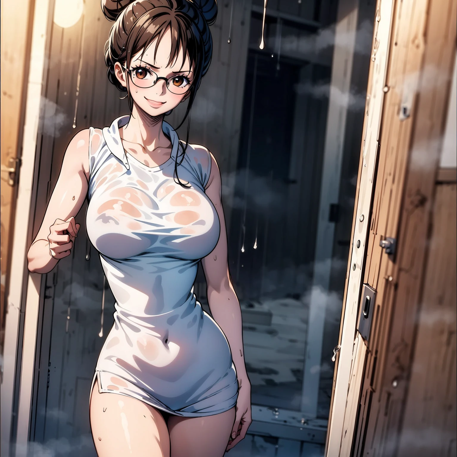 (highres,ultra-detailed,photo-realistic:1.37),oil painting,beautiful detailed eyes,beautiful detailed lips,extremely detailed eyes and face,long eyelashes,Venezuelan female supermodel, flowing long hair,dress in a pale yellow gown with tight-fitting, portrait with a small-sized upper body, natural large breasts, surrealism, highly detailed female bedroom background with sunlight, Lola