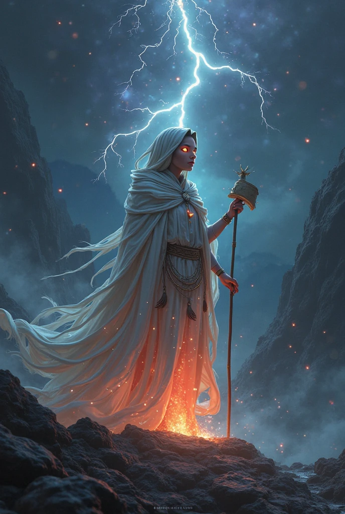 Manjushri walking on water in a storm, masterpiece, best quality, high quality, extremely detailed CG unit 8k wallpaper, award winning photography, bokeh, depth of field, HDR, flood, chromatic aberration, realistic, very detailed, popular on artstation, popular on CGsociety, complex, high detail, dramatic, art on the go, volumetric lighting