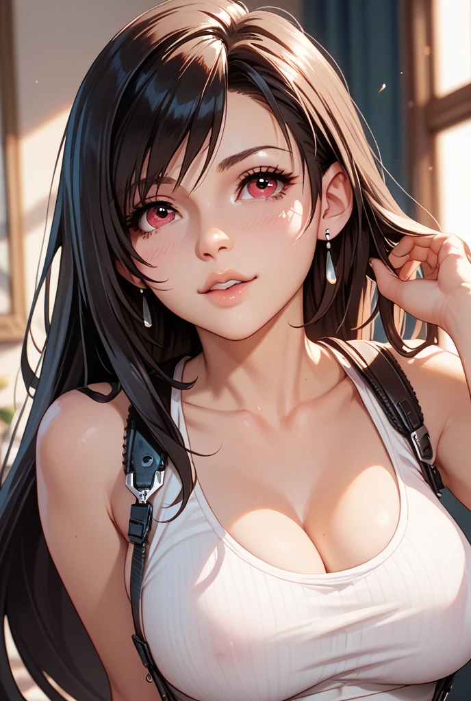 (best quality:1.5, highres, UHD, 4K, detailed lighting, shaders), black wavy hair, large breasts , woman jacket, long coat, (pov), Portrait, white background