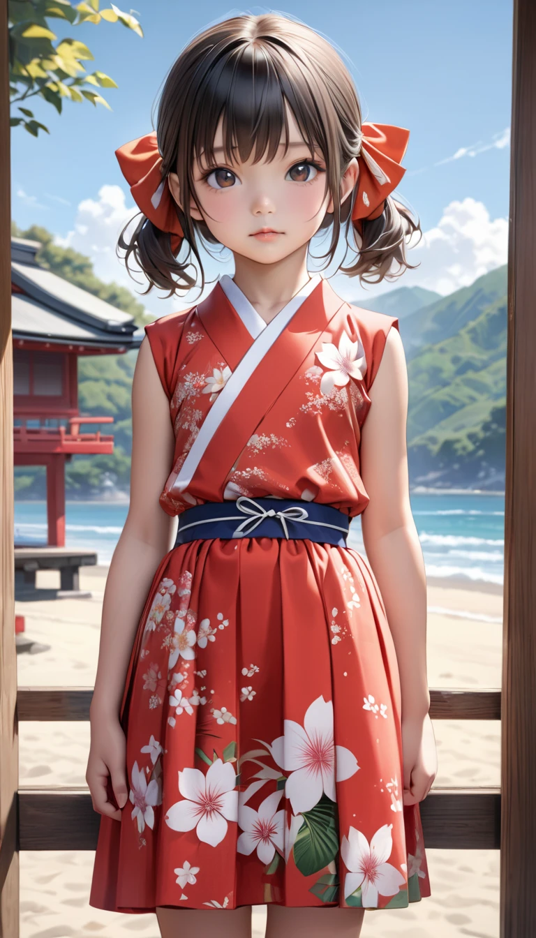 girl in red kimono