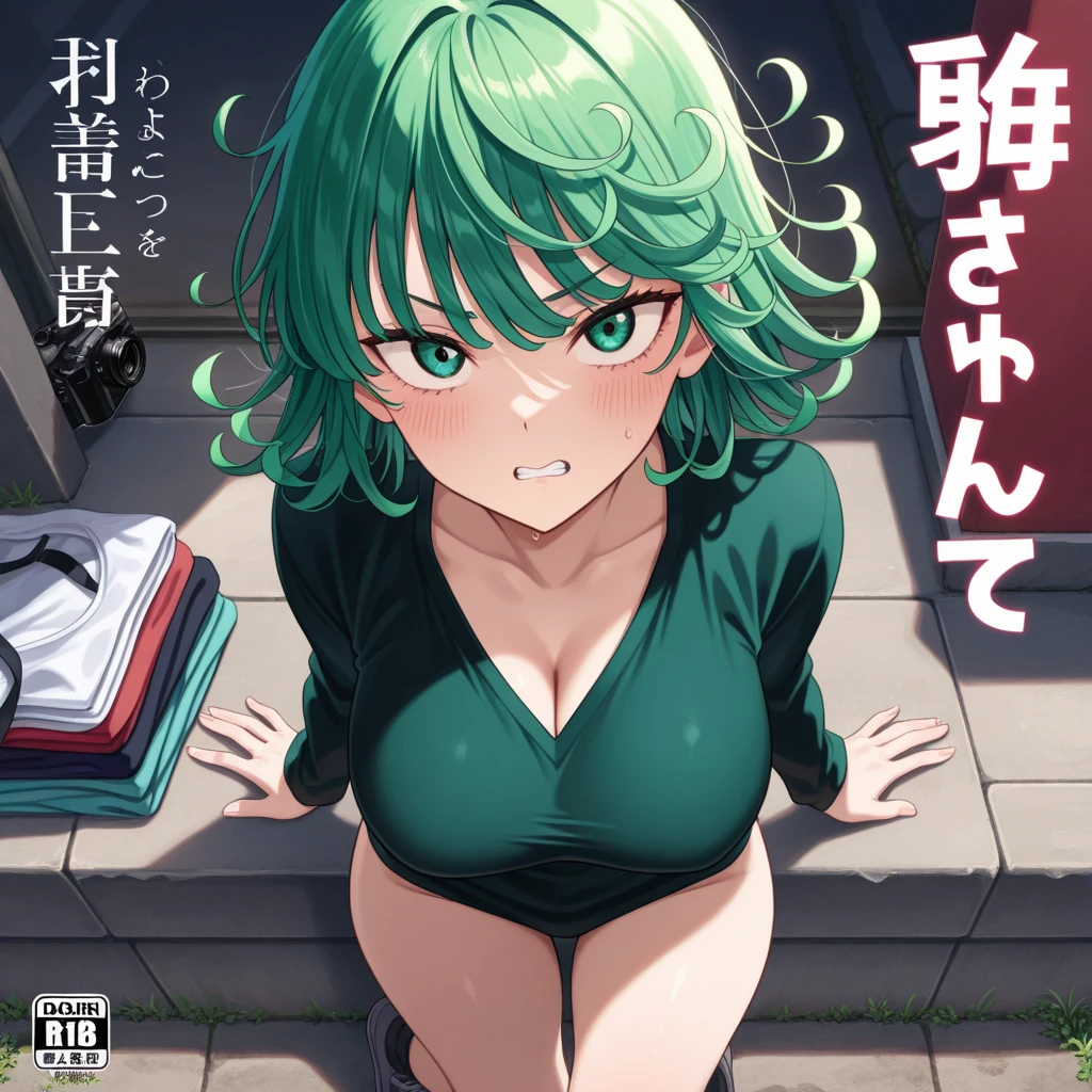 Green Hair,Long Hair,Straight Hair,Magic Thought Shizuka,Jitome,Blue Eyes,Straight bangs,,naked,Regretful face,Just before ??????,Back seat,Sex,