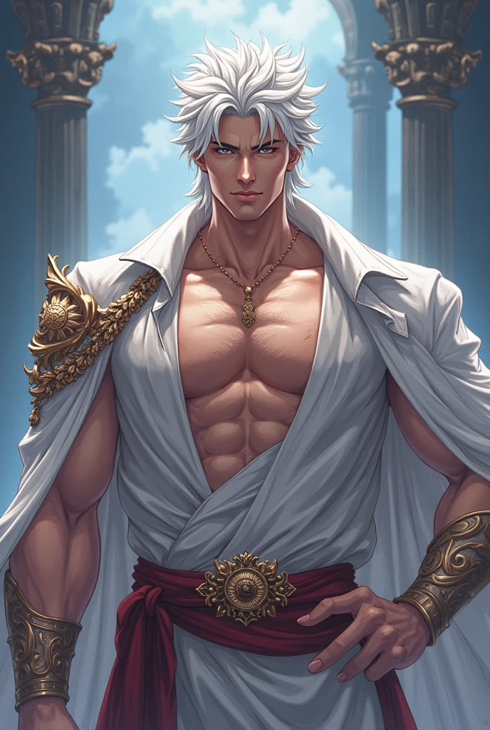 Anime Robb Stark as a muscular bodybuilder with 8 pack abs and big biceps and big pectoral muscles, winter, warrior, washboard abs, 8 pack abs, biceps, richard madden, smile, sexy, erotic, big biceps, anime art, anime screenshot, anime screencap, anime face