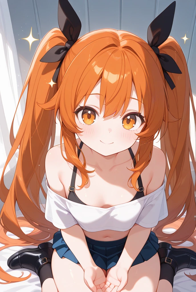 mayano top gun\(Umamusume\), super detailed face, masterpiece, highest quality, light smile, wave hands, ((super detailed face)), slender girl, whole body, (((underwear,))) good,panties,horse tail, light smile, fine and clear eyes, frontage,)(small breasts)(Petya pie)