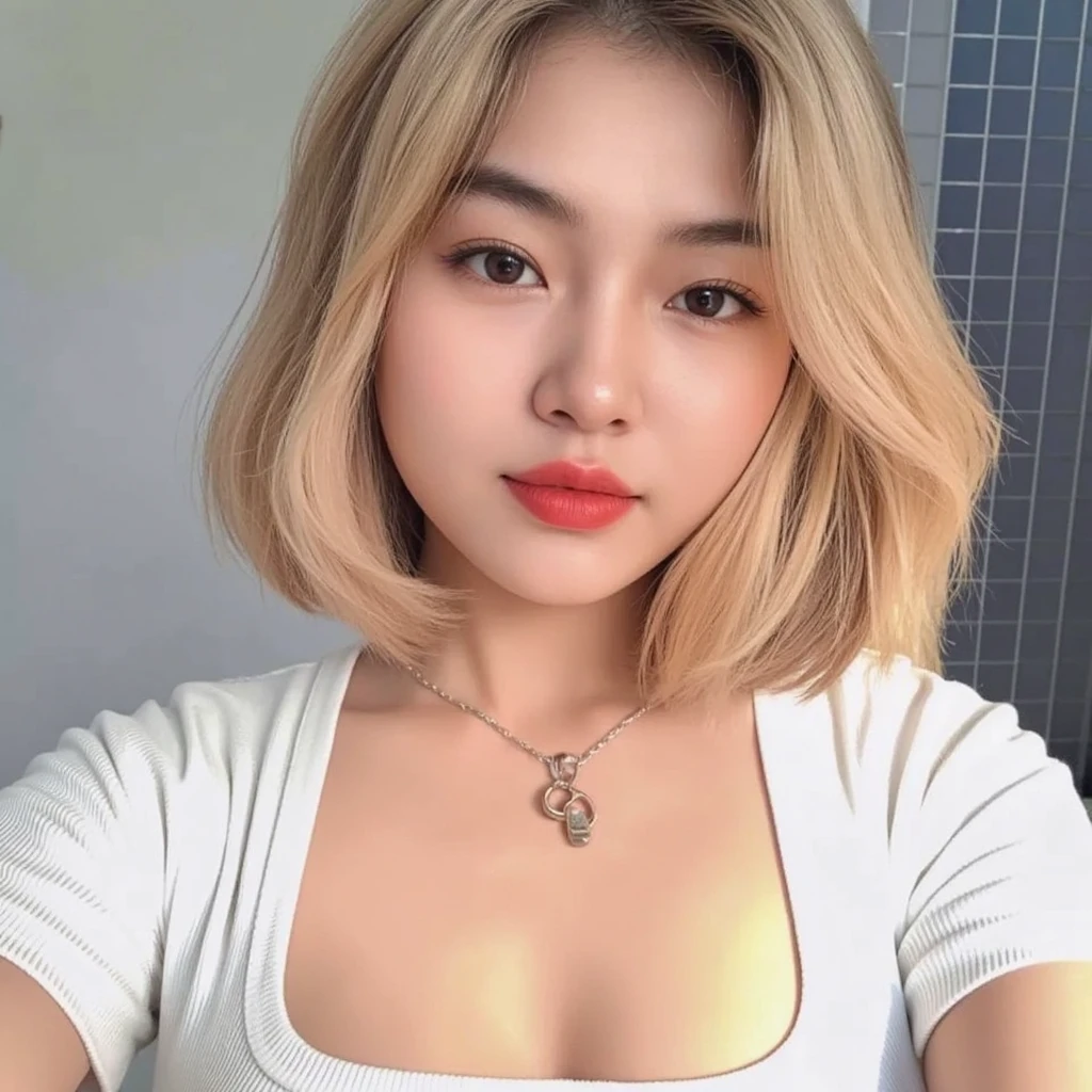 hay una mujer con un pecho muy grande posando para una foto, con pelo corto, muchacha coreana, gorgeous young mujer coreana, sun yunjoo, heonhwa choe, beautiful south mujer coreana, jinyoung shin, beautiful young mujer coreana, jaeyeon nam, con cara redonda, 🤤 girl portrait, parque roseanne de blackpink, kim taejin, mujer coreana