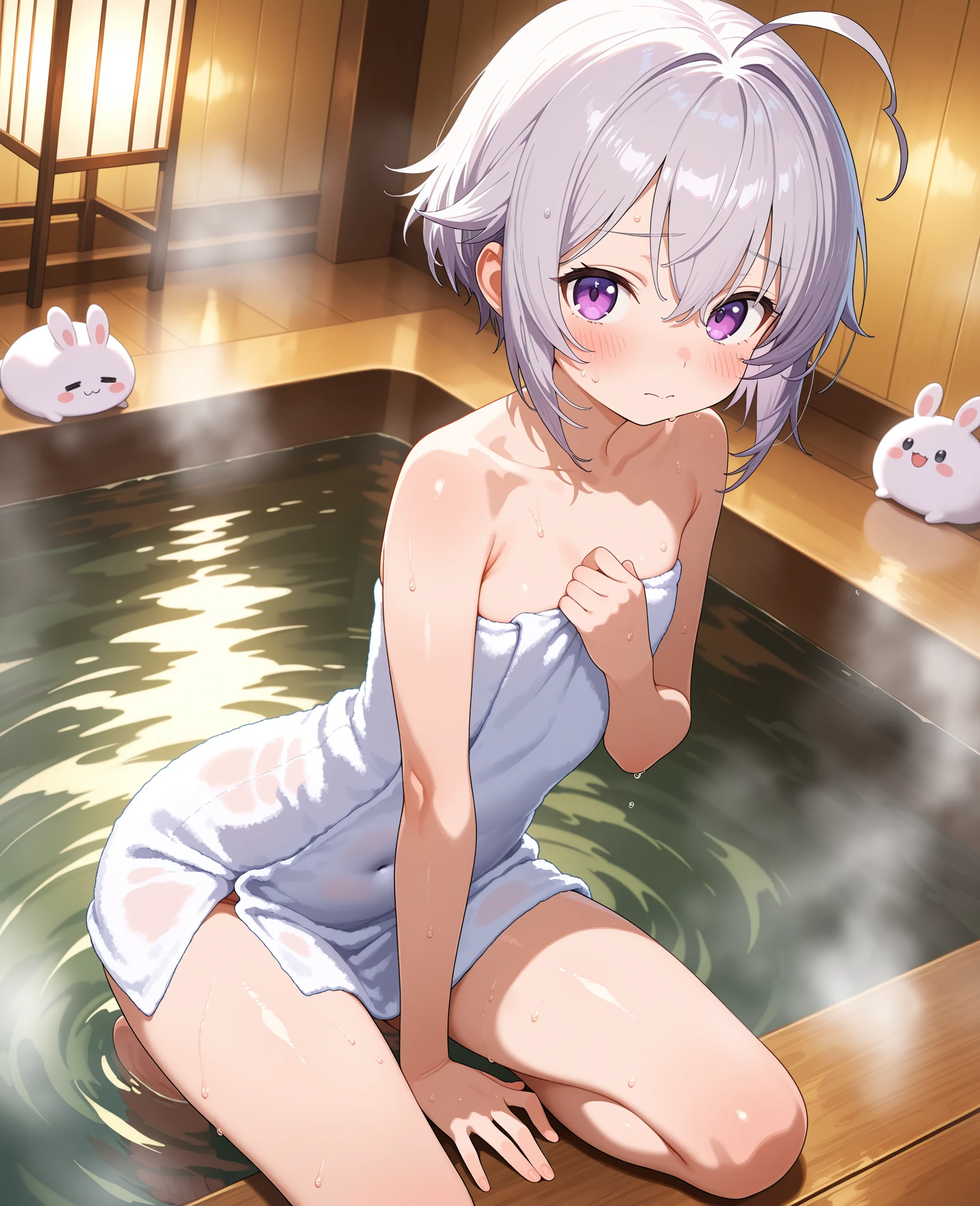 BREAK Perfect Anatomy、Highest quality、(cute:1.1)、(cute)、(High resolution:1.2)、Unbelievably absurd:1.3、Incredible illustrations、(cuteイラスト:1.2)、nsfw,(Beautiful background、Late Night、Open-air bath、Planting)、1gial(Silver Hair、Straight Hair、Bobcut、 female,height 1.2meters, slim 25kg)(flat chest、Dark Skin:1.4)( Sex preparation:1.2、doggystyle),(all fours,shackles,restrained)、,pussy juice:1.2,How(anal,Sex),(1boy),penis ,(Completely naked)(front view)