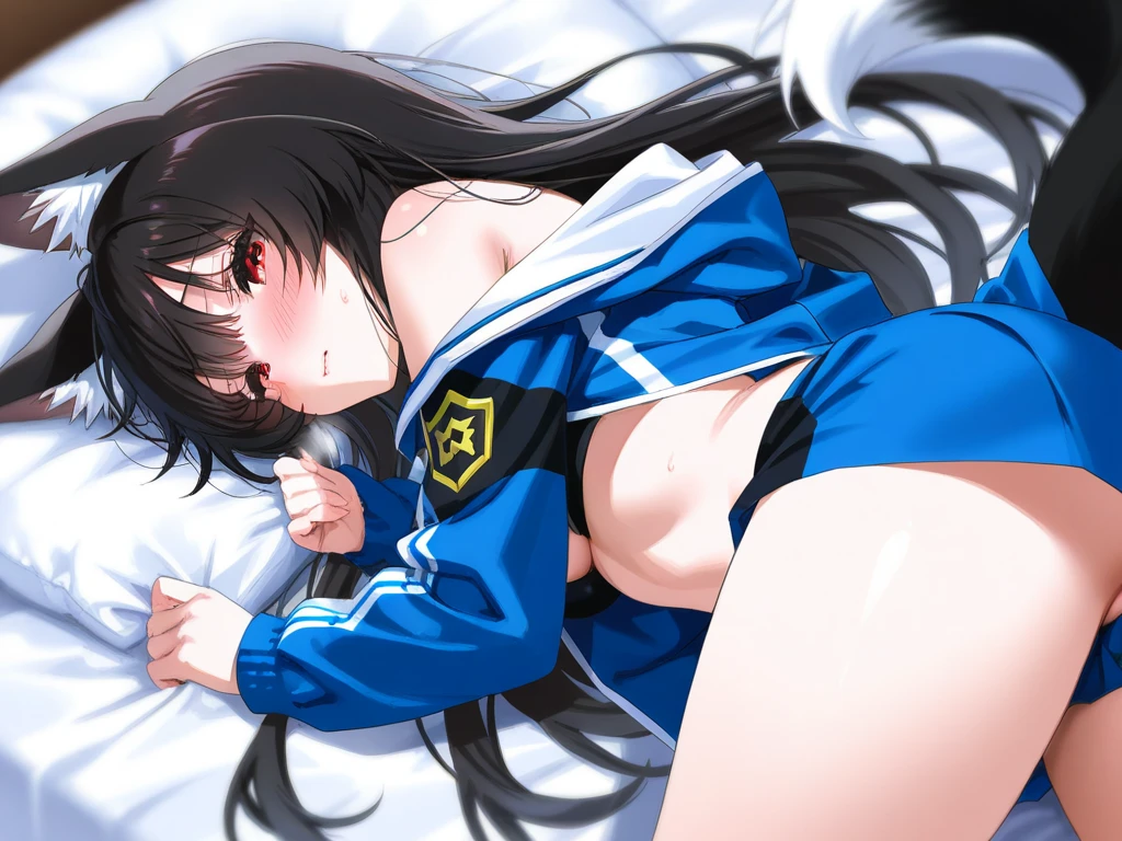 alone, One girl, View Viewer, 2D, anime, anime coloring, Upper Body, (White background:1.3), Miyuki Shiba, , Jacket, tie, View Viewer, Masturbation,orgasm,Masturbation,Love juice,Climax,(( 指で膣を触ってMasturbationする)),Pussy juice,chest,Fingering,Wet Panties,Pussy juice stain,Put your hands in your panties,