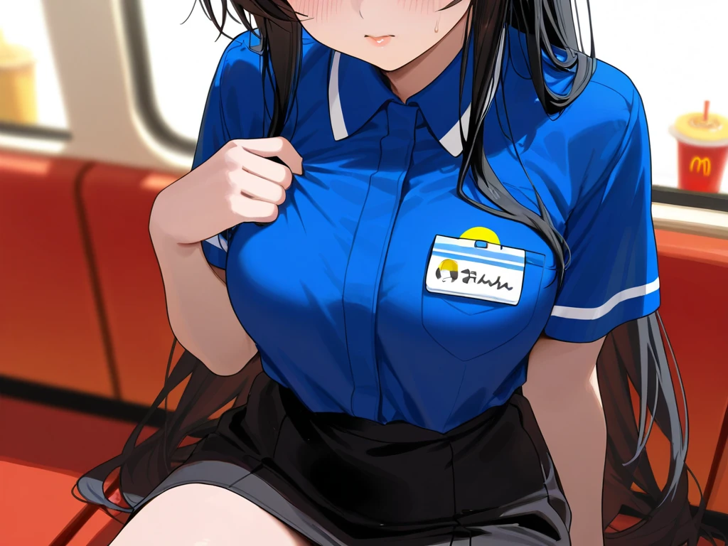 nsfw, best quality, official art, masterpiece, textile shading, HDR, middle-aged man and high school girl、Best image quality、Sailor Mars、Beautiful legs、thin、mini skirt、((Crowded train))、((Big Breasts))、((Nipple protrusions push up the uniform))、Cropped tops、Short sleeve、barefoot、((Wearing a mule))、((An old man is touching my breasts from behind))、((An old man is groping her breasts from behind.))、((The old man behind me is touching my butt..))
