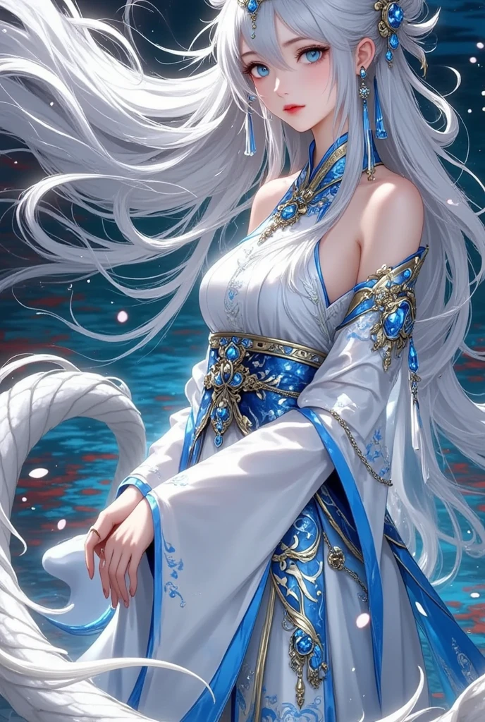 funny fox/Female human hybrid soul with charming eyes, EtherealBeauty, and a mysterious atmosphere. Delicate and transparent fur,Hierarchical patterns,plethora of colors,The tail sways gracefully. Enchanting forest backdrop with enchanting lights, Evoking a sense of otherworldly magic.+"