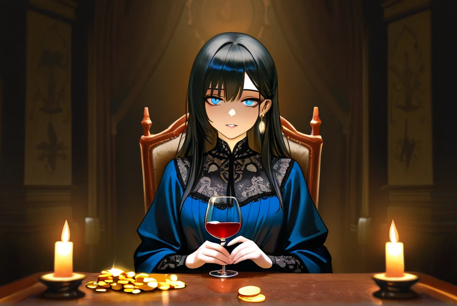 "A thief is robbing and taking money and coins from a mobile phone in a luxurious room. The thief is gazing out the window with an evil expression on their face as they commit the theft." Some additional details that could be included: The luxurious room has ornate furnishings, chandeliers, and expensive décor The thief is wearing all black or dark clothing to blend into the shadows The mobile phone is sitting on a mahogany desk or table, with money and coins scattered around it Moonlight or soft lighting is streaming in through the window behind the thief The thief has a sinister, mischievous look on their face as they carry out the robbery