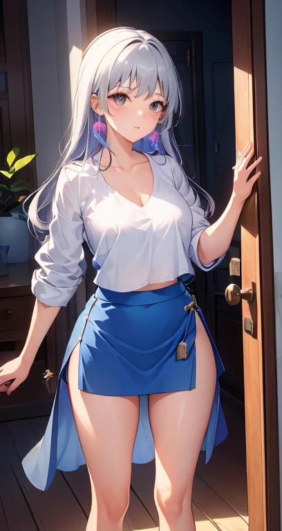 masterpiece, High resolution, perfect face, Japan beauties, 30 years old, beautiful face, white simple background, embarrassed look, look at the camera, (top quality eyes), detailed texture, Look at me, Married woman, cool women, ((high resolution eyes)), hentai, panty