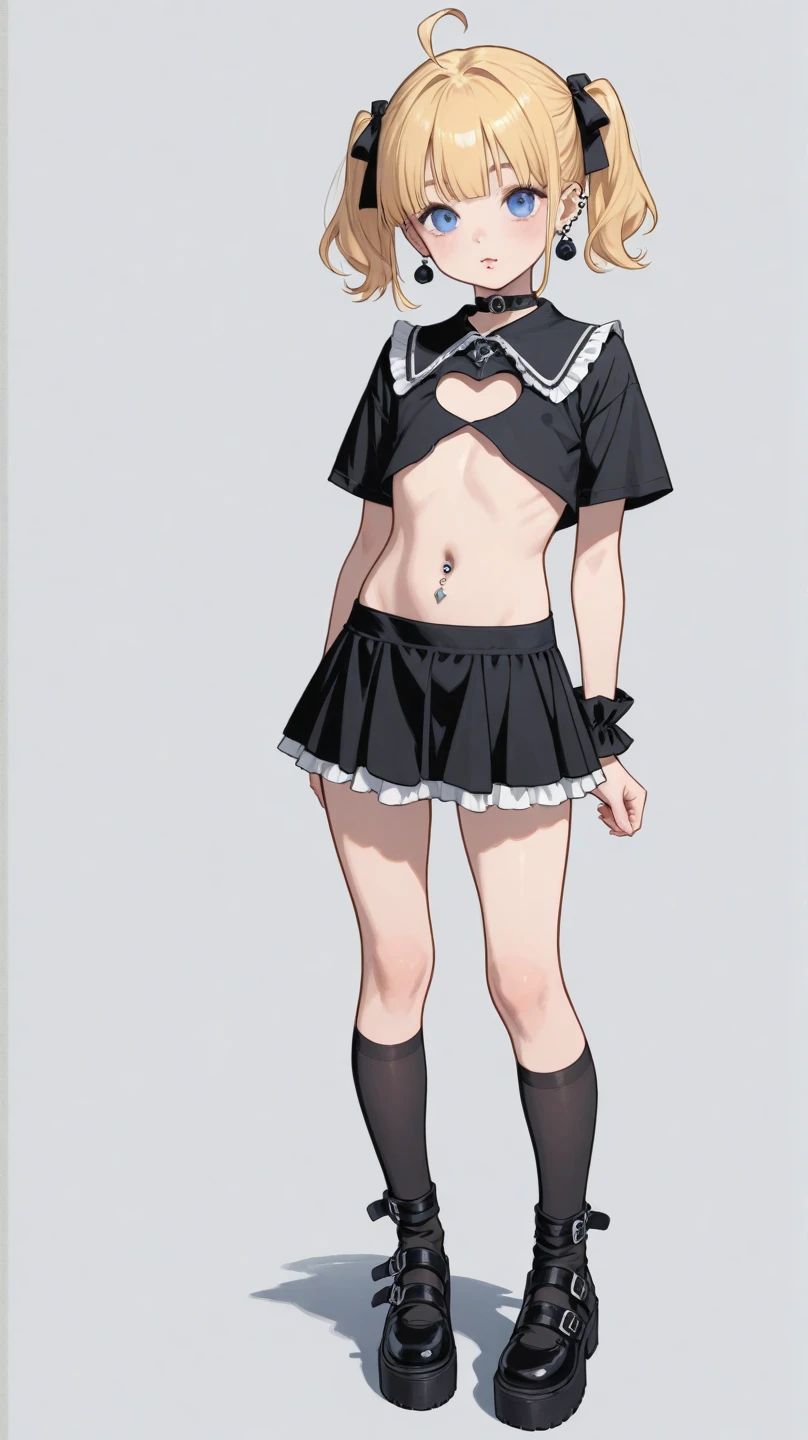 1girl, solo, <lora:ElleSuspenderSkirtSleevelessShirtV1:1> ,
suspender skirt, sleeveless shirt, garter straps, thighhighs,
,miniskirt, black necktie, groin, belt, <lora:char-madoka:0.9>,arms at sides, small breasts, bare arms, crop top, peaked cap,