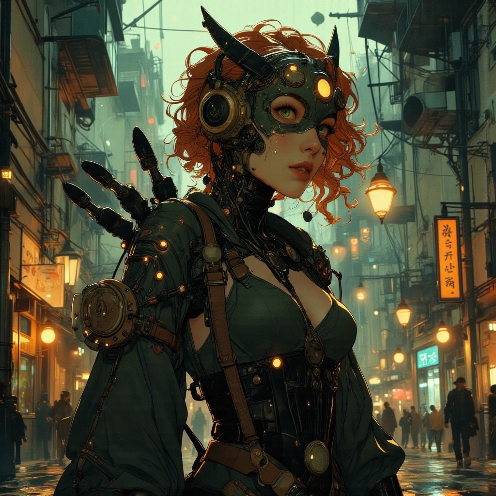 Open your  wide and crouch、Tactile sensation of a fly, Prickly hair, fly tiara、Half mask that imitates a fly、黒革の蠅の衣装にブラジャーをつけたサイボーグ悪魔の Beelzebub女, Queen of the Flies, has 4 arms and arms from the flanks２The book comes out, Details of the fly, Characteristics of flies, The body of a shining machine, very long tousled hair,  redhead, background：typhoon, Heavy Rain, Lava Hell, The Escapist, night, Concept Art：Jason Chan, CGSociety Contest Winner, fantasy art, beautiful  Beelzebub,  Beelzebub | Future,  Beelzebub, Villains have wings, Demonic, Alena Aenami and artgerm,  cyberpunk dark fantasy, cinematic body shot of a devil, Anime art, detailed hands