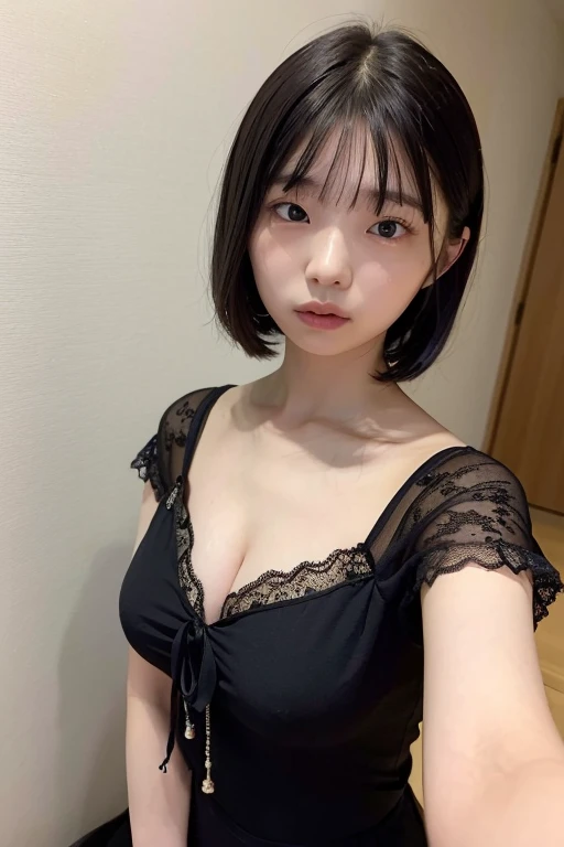 A dynamic scene where models confidently walk the runway.、Highest quality、High resolution 16K、Superb detailasterpiece、Take a live photo and see the whole body.、realistic:1.4、hyperrealism:1.4、Sharp focus、Very delicate and beautiful、Nice details、1 female、alone、(full body shot:1.1)、(Beautiful face:1.5)、(Perfect body as an adult)、(detailed face:1.1)、(Thin and beautiful eyes)、perfect round eyes、(Lip profile)、(lipstick)、(eyeliner)、(Mascara)、(eyelid)、Spotlight、Surrounded by many spectators、The model wore a sexy off-the-shoulder dress and an open skirt..、The audience was stunned., And the atmosphere was lively and colorful., Capturing the essence of a high-end fashion show.、(Clothes that show off your beautiful legs to the fullest.)、at SFW, large breasts, Bust size 33, genital slit, เปิดBust size 33, short skirt, sexy lingerie, lace underwear, full body photo, low angle shot, Hold the genitals hard, pink nipples, tip of chest
