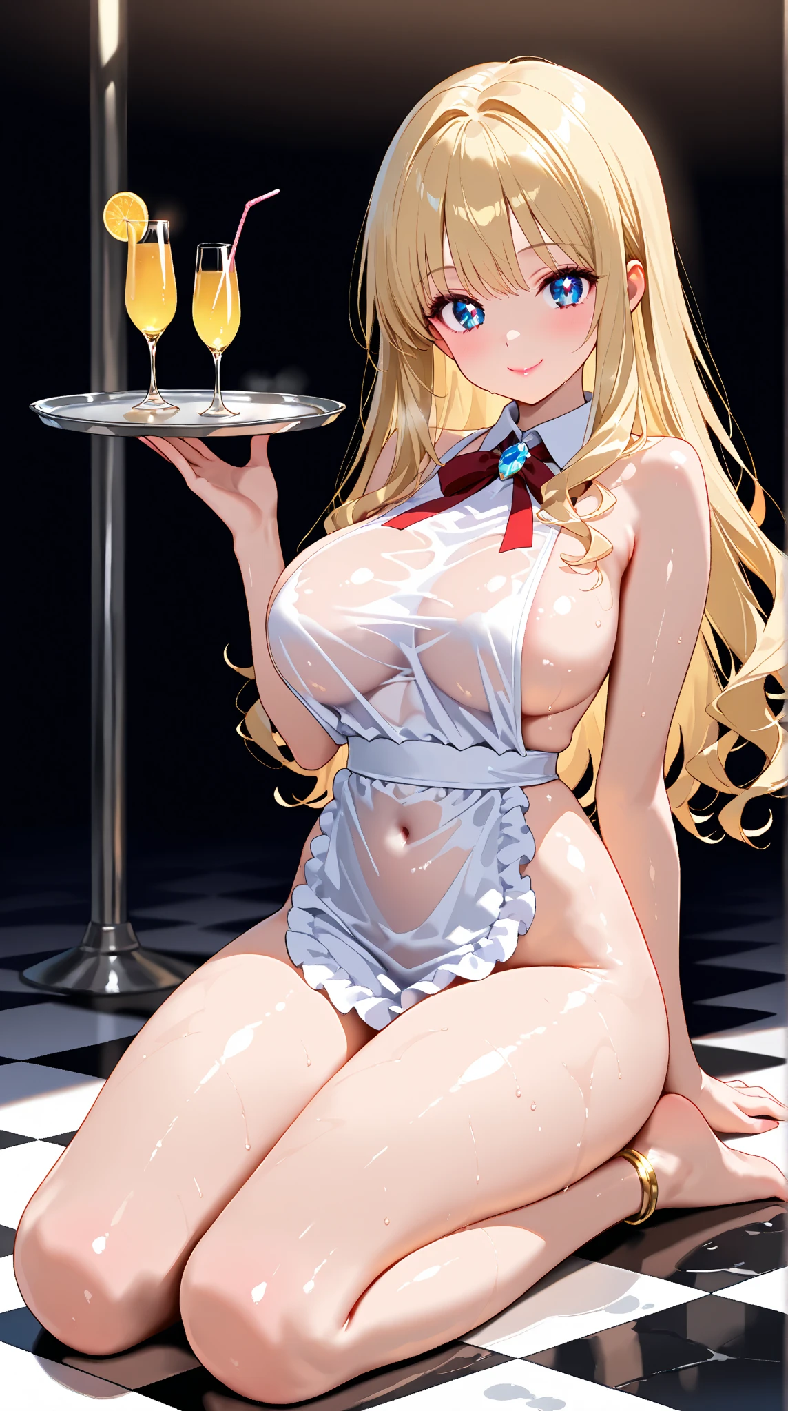 style score_9, score_8_up, score_7_up, 2girls. exs-tia_spica, animal_ears .bow bowtie. huge_breasts. condom_wrapper frontless_outfit holding_tray .looking_at_viewer .(embarrassed glaring:1.2). open eyes . pussy. navel. pantyhose. playboy_bunny. rabbit_ears. (reverse_bunnysuit). reverse_outfit. puffy_nipples. standing stomach. wrist_cuffs . tray on alcohol Luxurious. (casino:1.2)