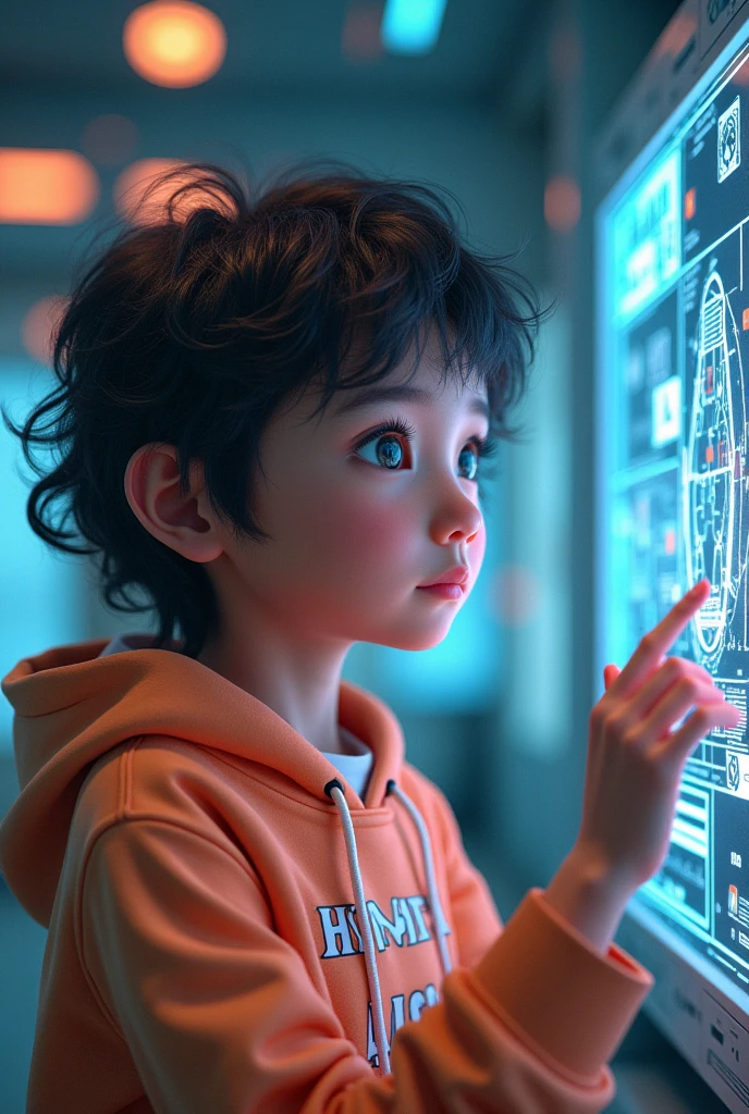 A ai boy is react in left side 2