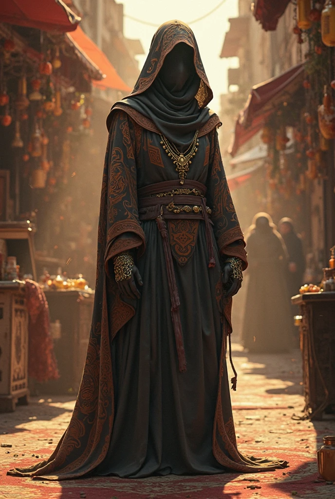 in a panoramic view,photorealestic,8K,Arabic style,golden hues,with blue sky and white clouds,Desert oasis,A market outside the luxury Arabic tent cluster,2 Arab slave girls,Wear a translucent traditional Arabian burqa,Arabic hijab,The Arabian veil is masked,Bind your hands,bound waist,anklet,sat on the ground,Eyes seductive,Masks, Masks,Gorgeously dressed,A noblewoman in a lavish Arabian burqa,See them up close,All masked,Perfectcomposition,professinal,Meistwick,commissioned,best qualtiy,color corrected,After fixation,Retouching,Improvement,Epic,Tone-mapping,the detail, highly detailed, digitial painting, art stations, Conceptual map of the long dam, Smoothness, Sharp focus, Beautiful illustration, photore, The light from the back window is backlighted, 动态照明, Mist, 复杂, cinematic grain, professinal, face to the viewer,(Beautiful m3d_woman, Perfect M3D_face,), Volumetriclighting, subsurfacescattering, Good highlights, Good shadows, cinematic ligh
