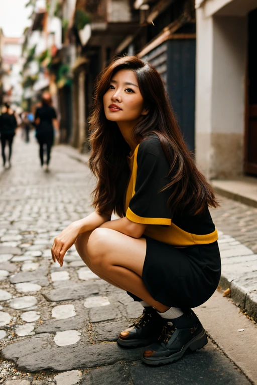 (masterpiece), (best quality), (ultra detailed),(disheveled hair),(illustration), (1girl), (Fashionable clothing), standing, full body shot ,looking at viewer, (interview), (simple background),beautiful detailed eyes, delicate beautiful face, best lighting, best shadowkorean, gorgeous lady,
attractive beautiful face, wearing myanmar outfit ,
standing
hand together in front,
standing near the street,
long black hair on shoulders,
sexy and seductive eyes,
high angle shot,
beautiful nose,
mdeium size breast and buttock,
hyperrealistic
, Sitting , Long Green skirt, Perfect Butt,Perfect ,Sitting ,Looking Back side ,
