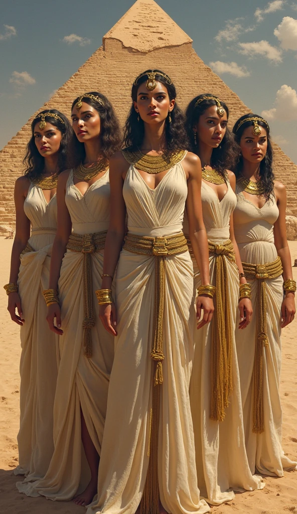 create a semi-nude female statue from Egypt a