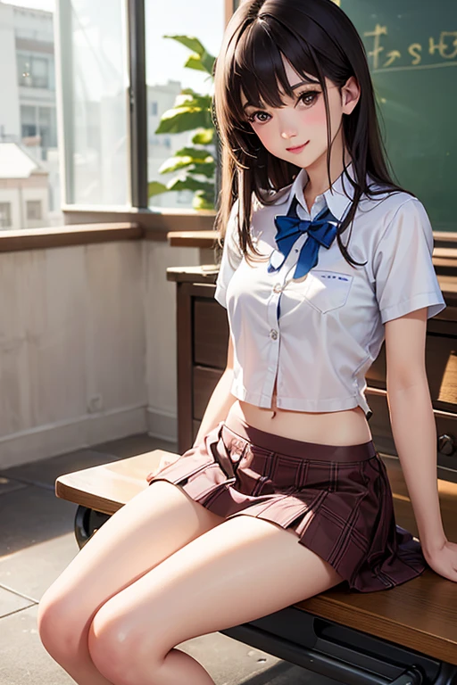 (best quality, ultra detailed, illustration, masterpiece),
curtains, stocking, 1girl,school uniform, school skirt,open legs,show pantie