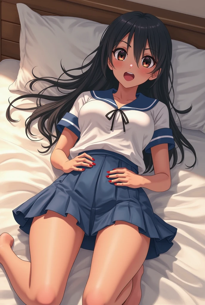 anime girl sitting on a bed with her legs crossed, anime visual of a cute girl, anime best girl, anime moe artstyle, smooth anime cg art, seductive anime girl, hinata hyuga, an anime girl, cute anime girl, attractive anime girl, iwakura lain, pretty anime girl, soft anime illustration, young anime girl, (anime girl)