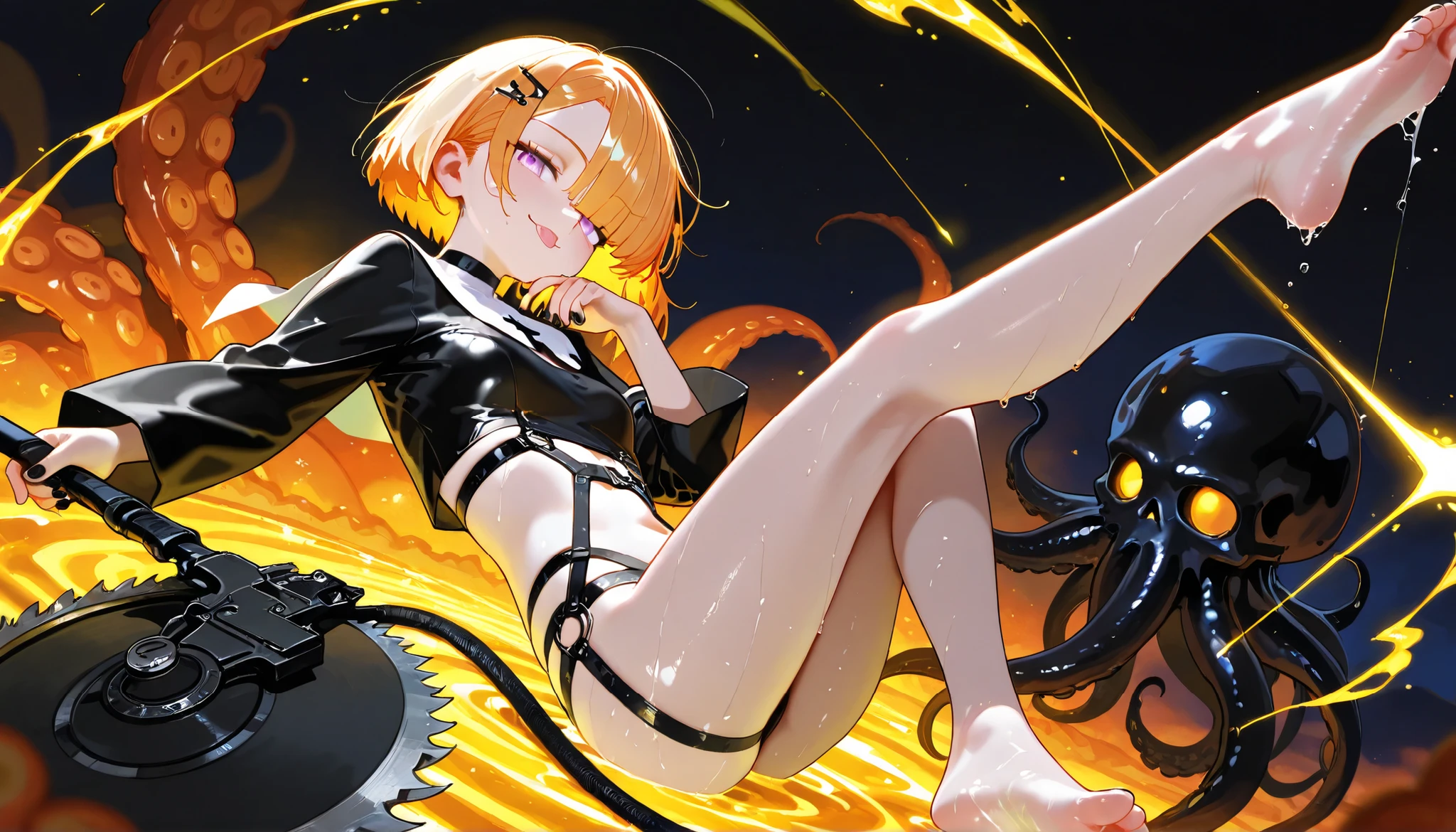 (Browsing Caution),(Highest quality),(8k),The part that comes into contact with the lava catches fire and burns.,Flame-covered tentacles,Clothes on fire,Scream,scream,Vagina burned with lava,(Black smoke coming from the vagina),Burns all over the body,burningの触手,膣内に触手を挿入されHumiliationされる1人の少女,Red-hot lava tentacles,Tentacle insertion,Insert into the vagina,Humiliation,Sex with tentacles,Lava field,dark,burning,indirect lighting,Flickering flames,Girl's body burned by lava,Scream,scream,