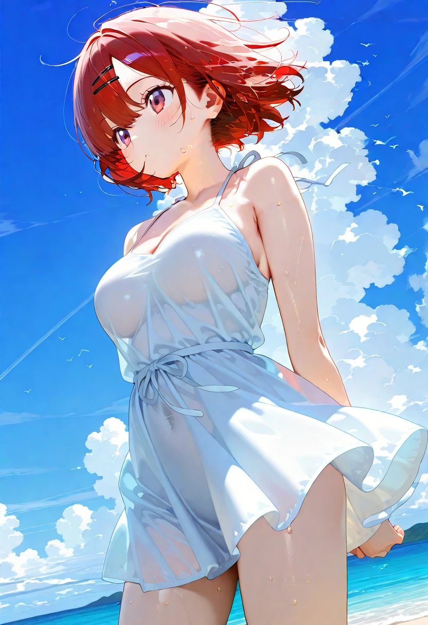 Also:zero's Alsom、light blue hair、short hair、table top、High resolution、many girls multiple girls、large crowd、lots of cute girls、big and full breasts、naughty body、See-through、throw、、whole body、Are standing、Look up at me、confused face、blush、embarrassing、Excited、white breath、black pantyhose、female shape'Private parts are clearly visible、I can see your nipples、white skirt、micro mini skirt、very short skirt、Many people々々々々、in the crowd、bare chest、show your chest、Upper grade、A lot of milk comes out from the nipples、Breast milk gushes from the nipple、straw hat、Cat ear、white dress、sunflower field、Bangs that cover one eye、pink hairpin、white sandals、white pantyhose、open your legs、open thighs