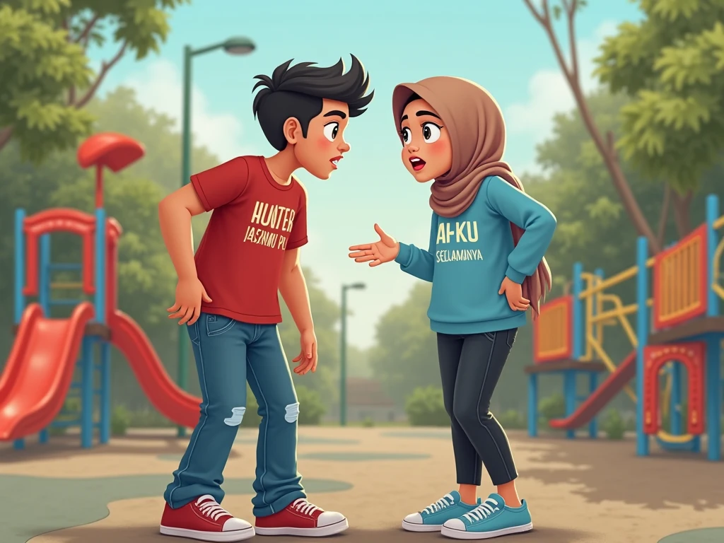 Une fille avec hidjab bleu ciel aux yeux vert miel, avec une veste et une jean et souliers, prend un chaton blanc et gris et ragarde son amoureux.
Son amoureux a une tête rectangle, cheveux rasés et porte des lunettes carrées avec des sandales noires, un pantalon large gris et une chemise demi manche et il lit un livre sur l'électronique
Je précise il porte une CHEMISE et il est débout