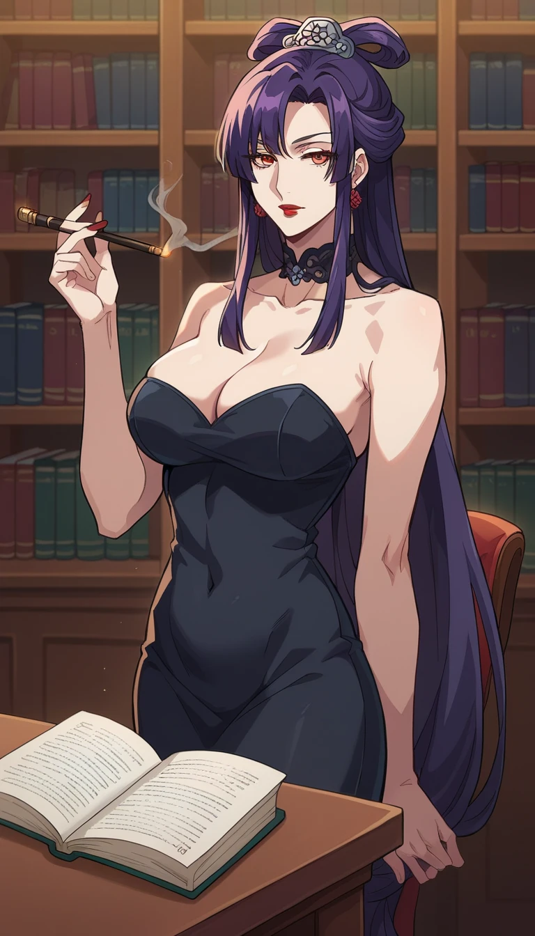 (Masterpiece), Highest quality, (sharp details), 4K, 1 female, Grown woman, Grown woman,sharp details عيون معبرة, (sharp detailsパーフェクトフェイス), (((Female teacher))), (((Sex education))), deep cleavage, ( Bearing hips), ((Female teacher clothes)),shirt, Mini skirt,((Open your mouth wide)), Black hair, Black eyes,(Graphics (Anatomical chart)), (short pencil skirt), (lipstick), (Perfect hands), library, suit, 白のshirt, pencil skirt, Mini skirt, Long black socks , Shiny skin, ((oily skin)),((Please attach your CV to the letter)), (((Place your hands on the bookshelf))), ((Looking at the bookshelf)),Raise your legs , He leans forward toward the bookshelf, Butt focus).,A pile of books, Below is a ring on the left hand and a high heel 