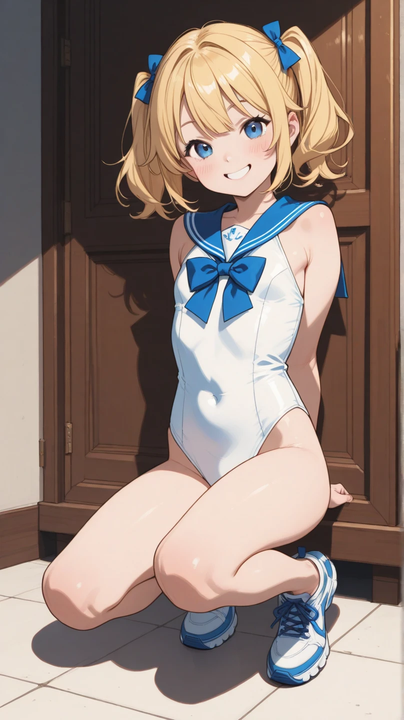 (((masterpiece))), ((Highest quality)), (Very detailed), ((High resolution)), ((8k)), ((Anatomically correct)), A very cute person, Baby Face, (Young face), (Small breasts), (Kagamine Rin), Short Hair, Blonde, Letting down your bangs, (Short), (Petite), Charming smile, Light blue eyes, Best moment, Delicate arms, Detailed skin texture, Intricate details, Very detailedな顔, Beautiful thighs, Beautiful curves, (Sweating), ((Bunny girl)), Looking up, At the cottage at night, Love your audience, heart, The whole body is visible, Beautiful standing posture, (Love juice), You're inviting your audience, (Squat exercise), High heels,