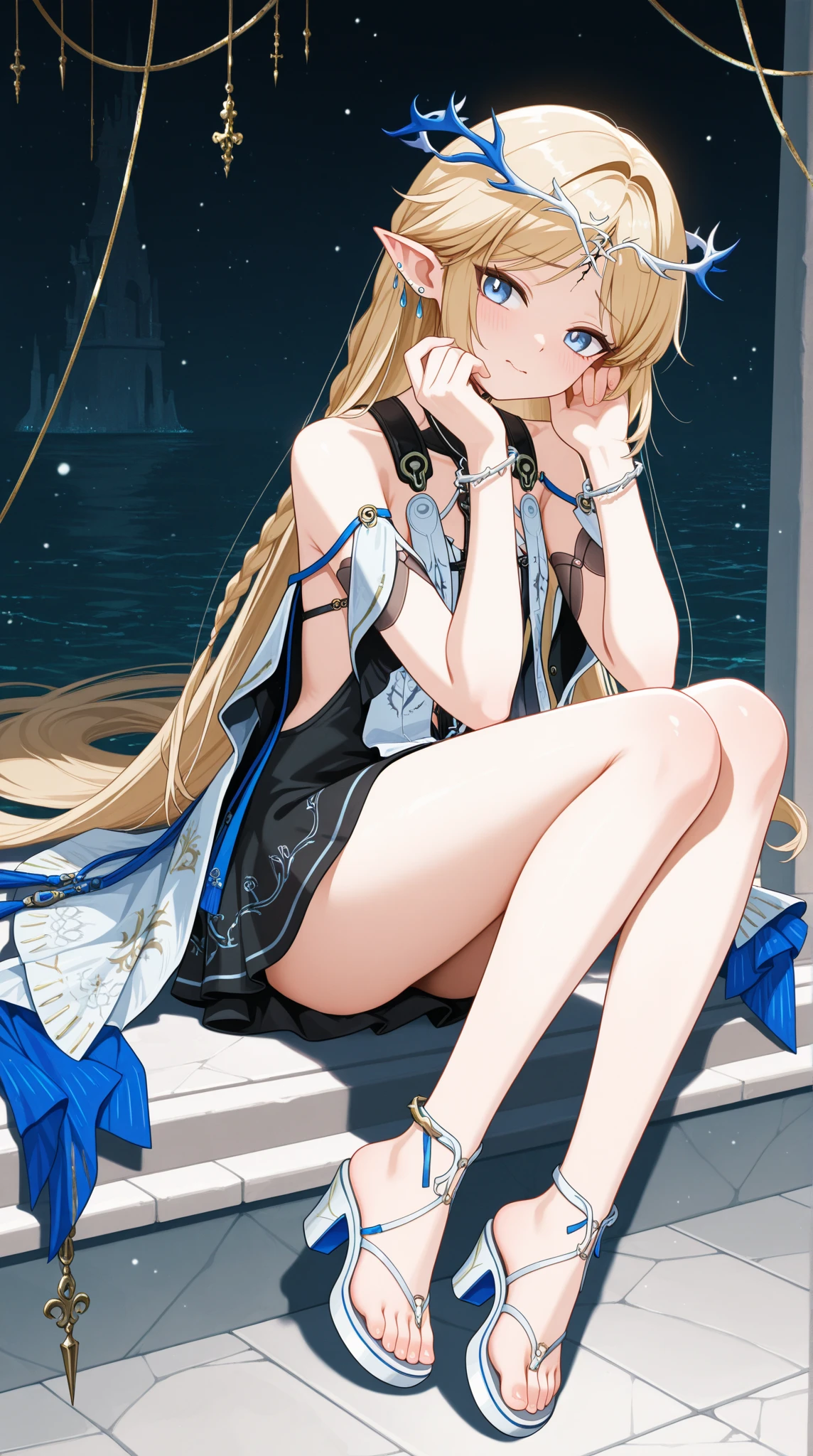 full bodyesbian，tmasterpiece，Best quality at best，offcial art，Very detailed CG 8k wallpaper，(flying petal)(detailed ice)，The crystal texture of the skin，Grim expression，(fox ear)，whaite hair，long whitr hair，messy  hair，eBlue eyes，Medium breasts，looking at viewert，Very fine and beautiful，Eau，(Beautiful detailed eyes)，highly  detailed，电影灯光，(beauitful face)，fine water surface，(original figure painting)，ultra - detailed，incredibily detailed，(Very fine and beautiful)，Beautiful detailed eyes，(Best quality at best)