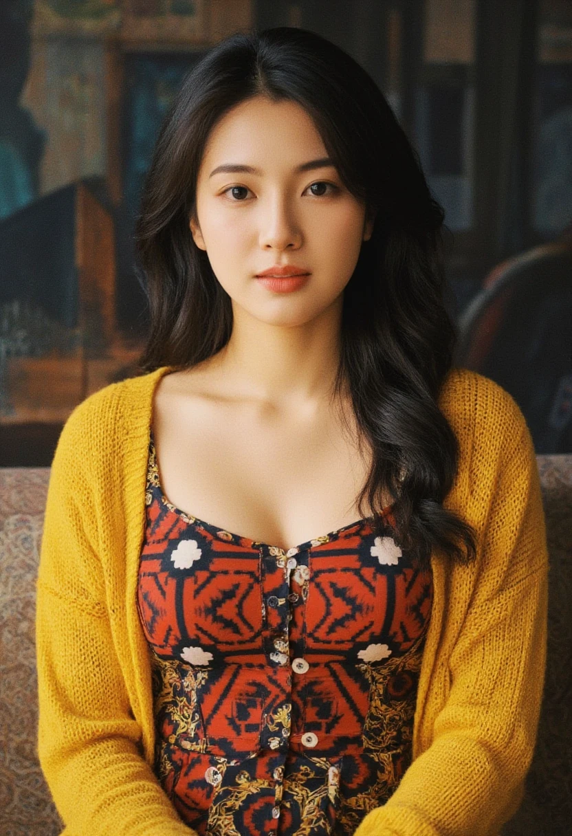 arafed woman with sunglasses sitting on a bench in a park, a young asian woman, young asian woman, asian girl with long hair, portrait of christy ren, beautiful young himalayan woman, young asian girl, deayami kojima, beautiful young korean woman, gorgeous young korean woman, gemma chen, inspired by Kim Tschang Yeul, female actress from korea