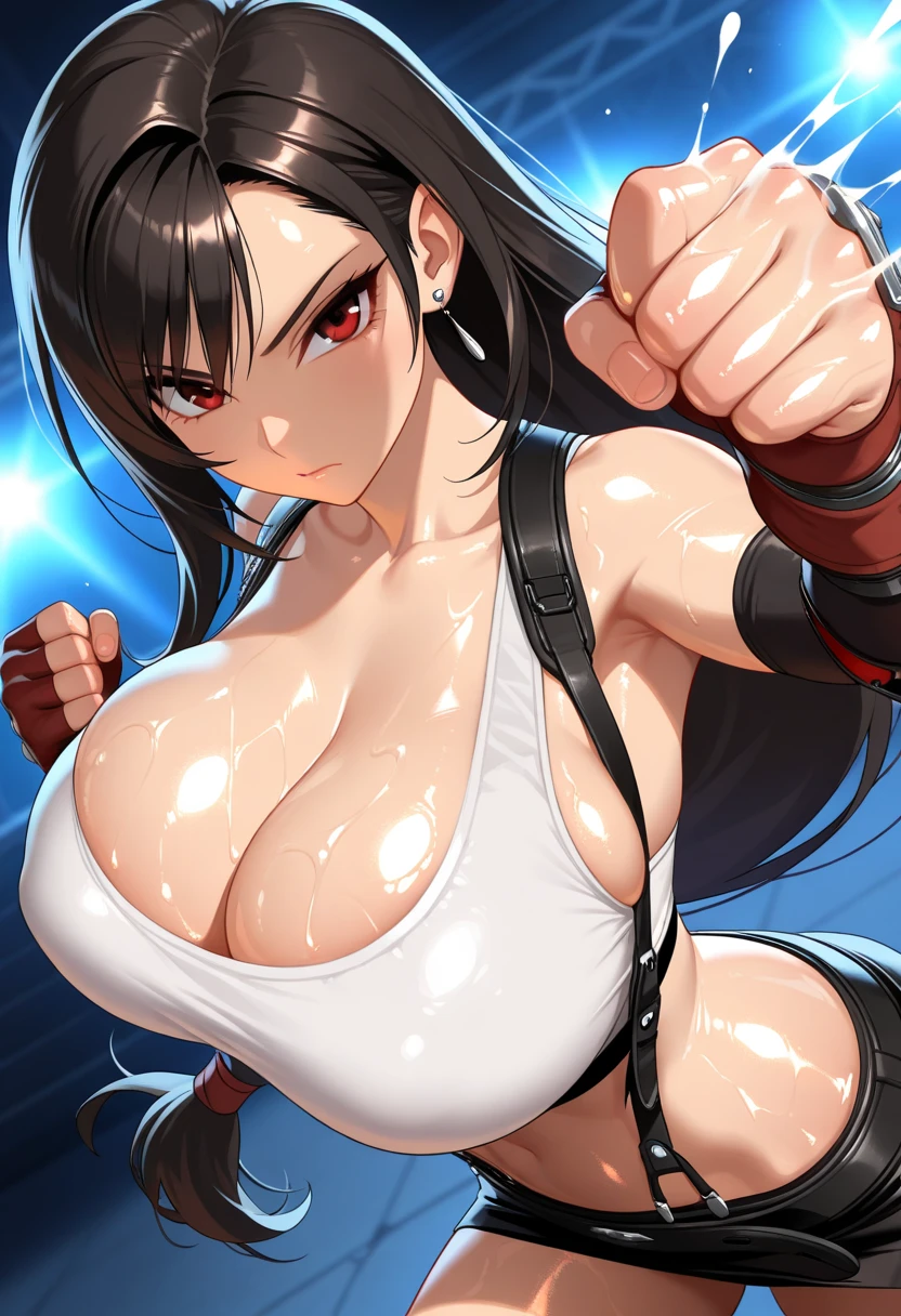 Professional women pictures, 1 girl, masterpiece, detailed art of beautiful warrior girls, bikini armor, leather jacket, shiny big tits, wet body, huge tits, huge breasts with presence, blush, sweat, sexy, provocative pose, high leg, high leg laces, bare breasts, clothes dressed, boobs, side boobs, helmet, sword, big sword, (brown eyes with clear impact), Straps on the chest, low leg laces, under the, pull down panties, thigh height, constriction, gloss on the skin, shiny on the skin, a lot of sweat on the thighs, gloss on the chest, shiny on the chest, whole body, squatting, legs apart, big that are about to spill out, ((torn bikini armor))), large cleavage, breast hollows, tied back with a rope, chained, large, hands chained, Bondage, slave collars, chains around the neck, in a dark basement, cobblestones with an eerie cold atmosphere, tied behind the hands with ropes, silver chains, hung by chains, pulled up by chains, Restraints, slaves, contempt, tears, shackles, shackles, charm, submission, exhausted, necklaces, big that seem to stick out of clothes,