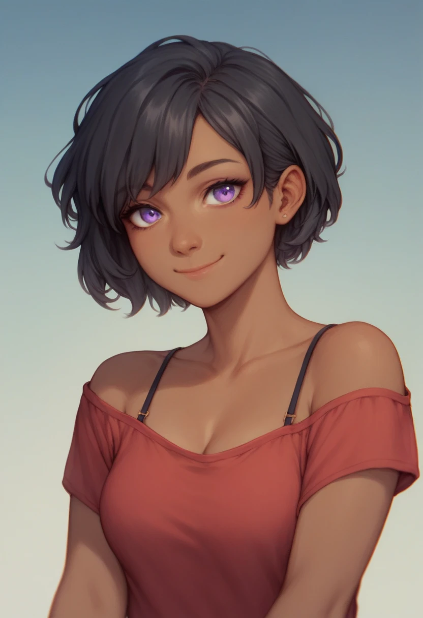((masterpiece, best quality)), (high resolution), 1 Tomboy, dark skin, beautiful face
