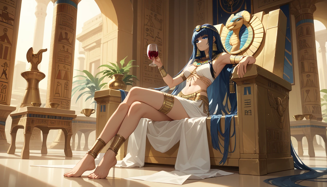 A famous scene that can be depicted is Cleopatra taking a milk bath, as said in legend.
The image may show the queen in a luxurious setting, surrounded by servants and containers of milk.