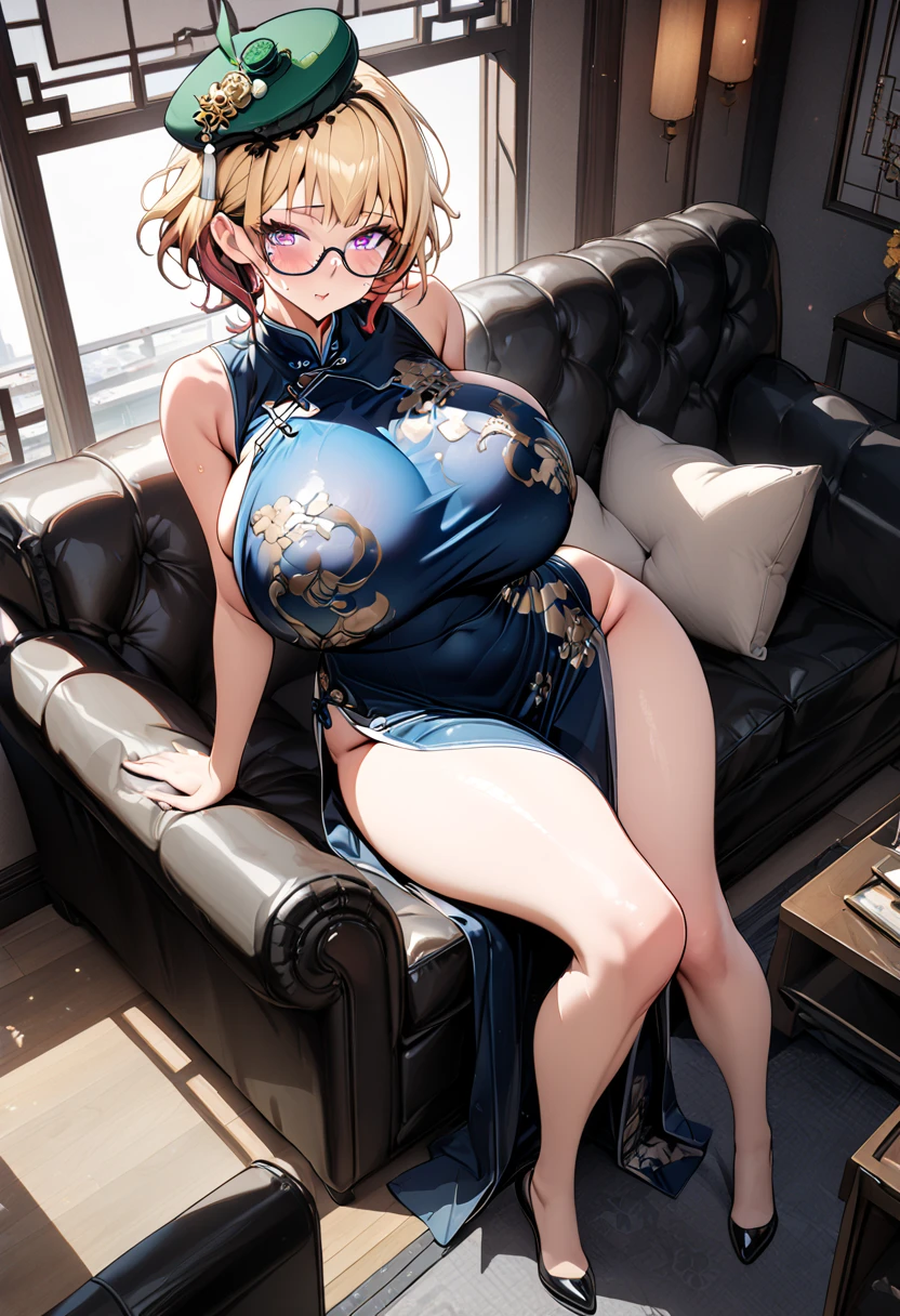 (masterpiece, highest quality, highest quality, Official Art, Beautiful and aesthetic:1.2, Cinematic lighting、Key light at 45 degrees from the front, Fill Light、Soft backlight),
Beautiful Face、Perfect round ass、The body is slim、Fit and body、Pale skin、blue eyes、Long eyelashes、Glossy face、Pervert woman、Beautiful mature woman,
(Oily skin、Glowing Skin、Realistic skin texture、Beautiful skin in every detail、Shiny skin),
character: Kyoka Tachibana、31-year-old female、
accurate to the human body、Correct five-finger、Perfect human body、Detailed people、Highly detailed face and skin texture、Natural neck length、(Beautiful Hands)、Beautiful, long and slender legs、Correct two legs、Correct two arms、
(((Golden shining light)))
(Nightclub:1.5、Night Lounge:1.1、Nightclub hostess:1.5、Lounge Girl、hostess)、Long sofa、jewelry、Ear Cuff、hoop ring earrings、necklace、Captivate the audience、bracelet、Stiletto heels、Alcohol bottle、cup、alcohol、
Sleeveless dress、throw、
(Use your arms to lift and accentuate your larger breasts:1.5)、Sitting on the couch、
background: A crowded and lively restaurant、background: Many men and hostess sitting on sofa、
Female Pervert,
Cleavage exposed, Beautiful woman, Captivating smile,
Captivating smile, Naughty face, Sweat, vapor, blush, Excited, Best Sexual Poses, A loving gaze、A sweet face、Temptation Pose