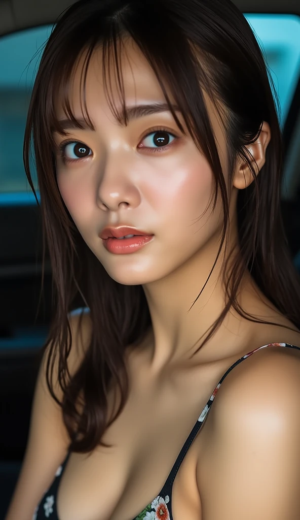 A beautiful girl with disheveled hair, detailed eyes, and a delicate face floating inside a glass ball or cage, surrounded by colorful splashes, bubbles, shining golden stars and lanterns, in a highly saturated, colorful illustration of the highest quality and ultra-detailed realism.