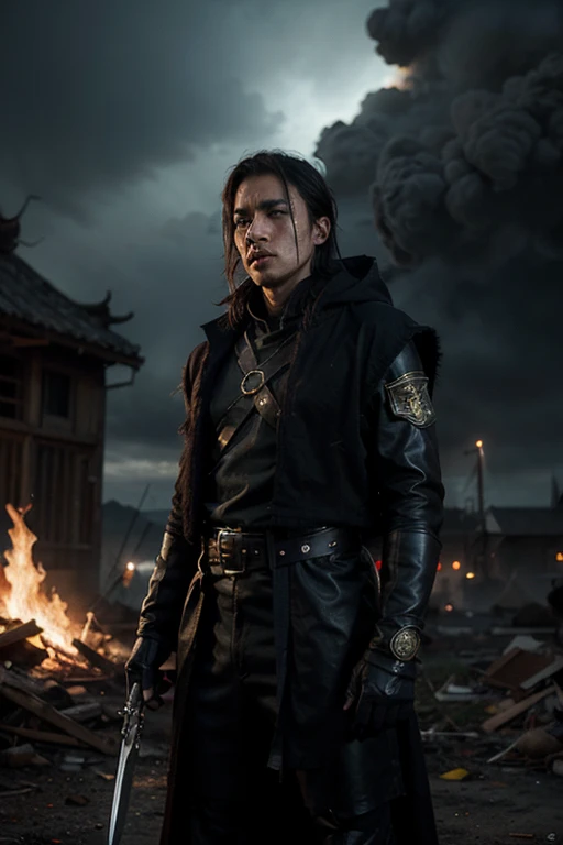 A swordsman with a chinese background who has magical powers in the form of lightning that snatches