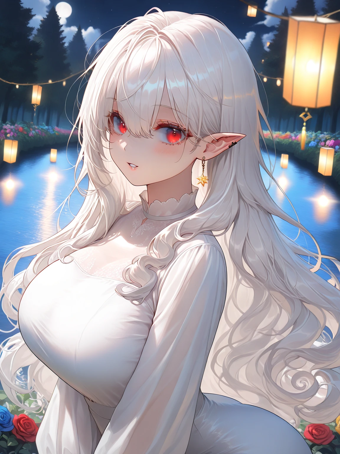 Ultra-detailed wide-area camera captures a hauntingly beautiful scene of a White Banshee standing in a foggy forest ((best quality, masterpiece)). The ethereal figure, draped in a shimmering white gown, exudes an otherworldly aura as she gazes off into the distance ((detailed, perfect face)). A black raven perches proudly on her shoulder, its beady eyes fixated on the mystical scene before them. The foggy forest background is richly textured with intricate details, as the mist swirls around the Banshee's outstretched arms, revealing delicate tendrils that trail behind her ((spacious composition)).