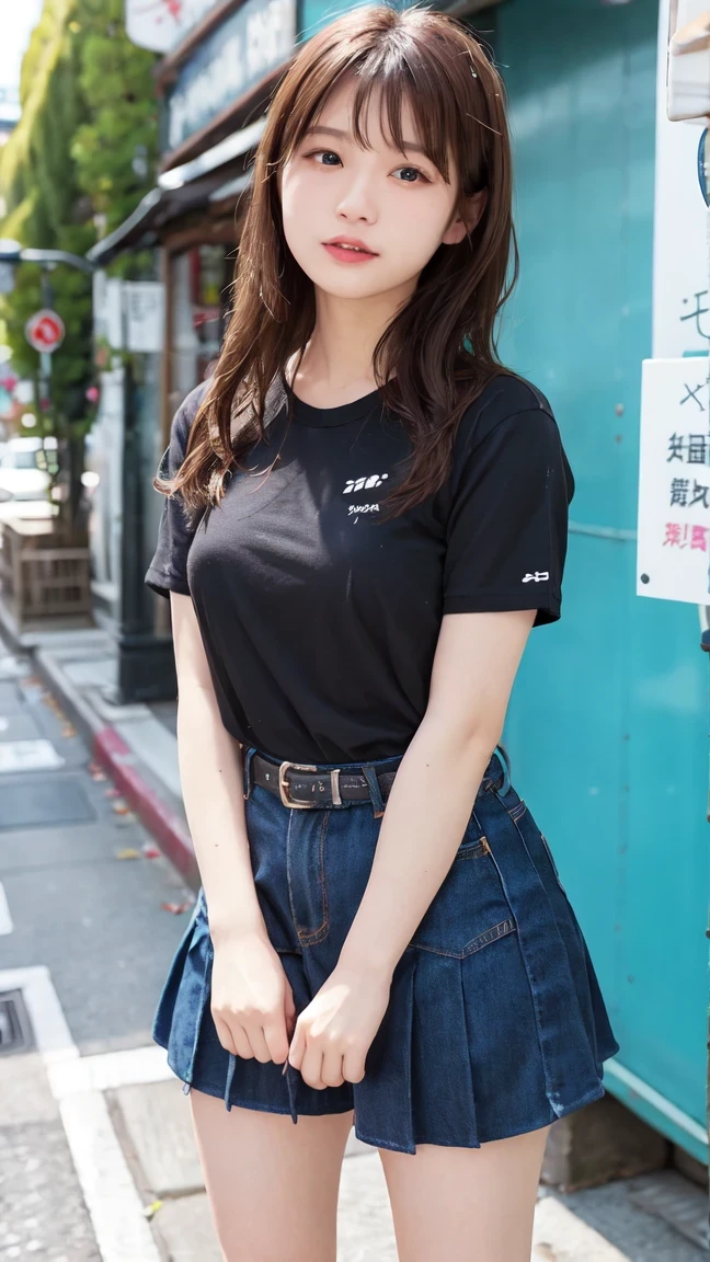 Putting up with、15 only、hi-school girl、a picture、One girl is taking her to the bathroom、Looking away、is standing、green colored eyes、embarrassed from、Blushing、Keep your mouth shut、a street(girl is peeing self:0.4)