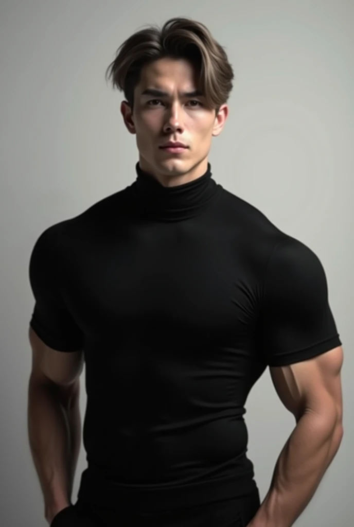Sexy boy in black legging