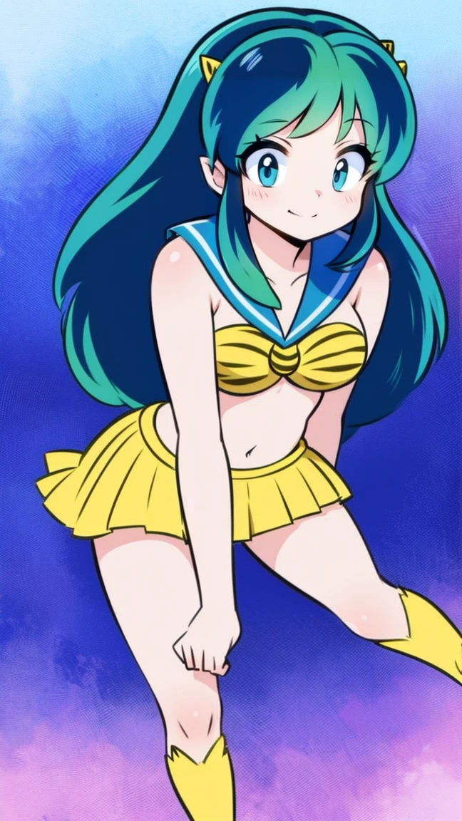 dragon girl,With dragon horns,In human form,Beautiful face,Long hair like a waterfall,She was wearing a green short skirt,Delicate short skirt,Dragon pattern embroidered on skirt,When it blows in the wind, it seems like a dragon is swimming。4k,high quality,Boutique,White skin,Looks cute and playful,anime style 4k, night nucleus, Attractive anime girl,anime wallpaper, standing split