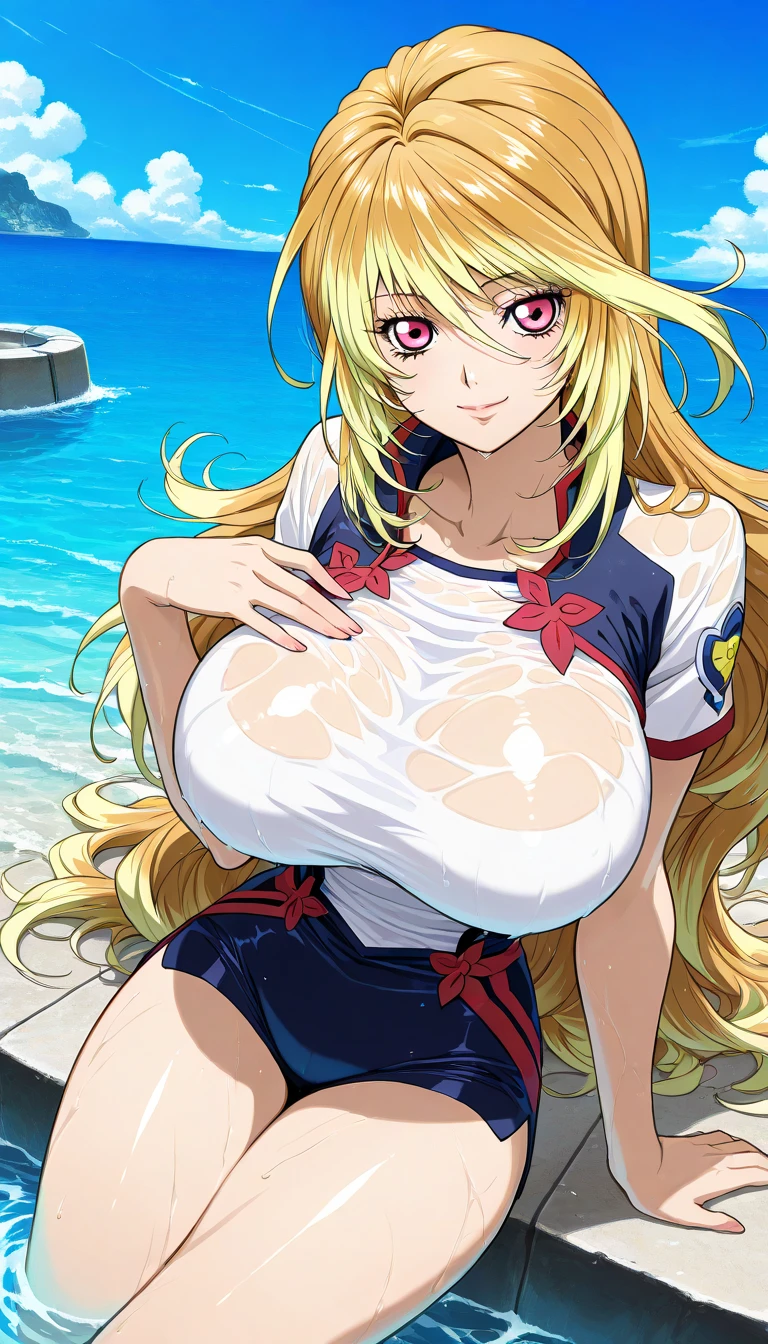 (Highres), (Detailed Illustration), Ultra-Detailed, Ambient Light, Backlighting, Realistic Shadows, Glowing Particles, Light Particles, Digital Art, Soft Light, Soft Lighting, Reflections, Detailed Face, (Detailed Hair:1.2), Dim Lighting, Indirect Lighting, Reflections, Detailed Face, (Detailed Hair:1.2), (masterpiece:1.4), (best quality:1.4), (Beautiful Breasts:1.4), (beautiful face:1.4),
(1girls:1.4),
beach, bikini, bikini_pull, black_bikini, blonde_hair, blue_sky, breasts, clothes_lift, cloud, cowboy_shot, day, green_eyes, horizon, pink jacket, jacket_on_shoulders, long_hair, looking_at_viewer, medium_breasts, navel, nipples, ocean, one_breast_out, outdoors, palm_tree, school_uniform, side-tie_bikini, sky, smile, solo, standing, swimsuit, tree, nipples,
(simple background:1.2),
<lora:Reika_LoRA:0.8>,
<lora:more_details:0.5>,