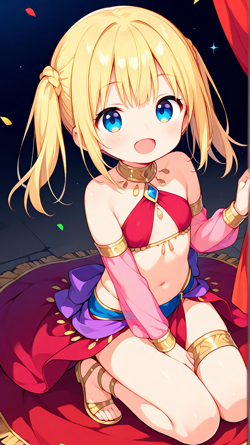 1boy, feminine and girly, trap, twink, thong, background, blush, belly dancer outfit, big butt, belly dancer, innocent and cute boy, the boy is about 11 years old, butt, small bulge, dancing, arabic harem, see-through silk, gold jewelry,