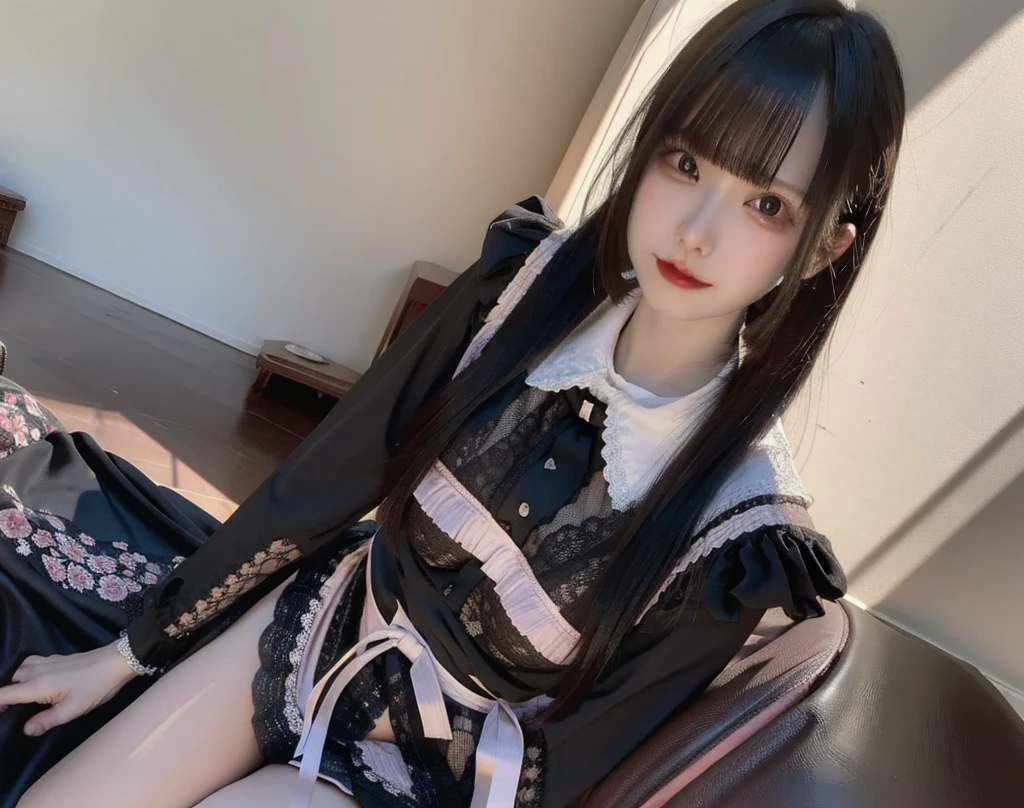 1 girl,Fujifilm、Practical、Long black hair,Large Breasts,Angel,Angel的翅膀,Halo,White tunic,Lazy,slow,Empty eyes,boring,,A sigh,Half closed eyes,Sharp eyes,open eyes,The air is heavy,sit,Right knee raised,Place your right elbow on your right knee,Holding a cigarette in right hand,Cigarette smoke exhaled from her mouth,Heaven,The floor is made of fluffy clouds,